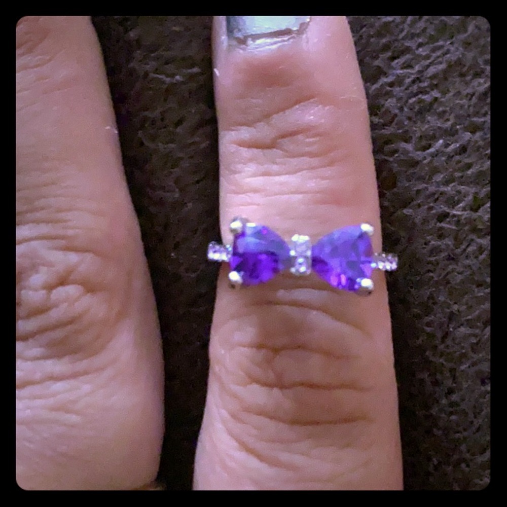 Purple/Silver Bow Ring